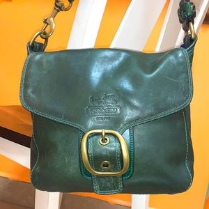 Coach Green Leather Shoulder Bag #11419